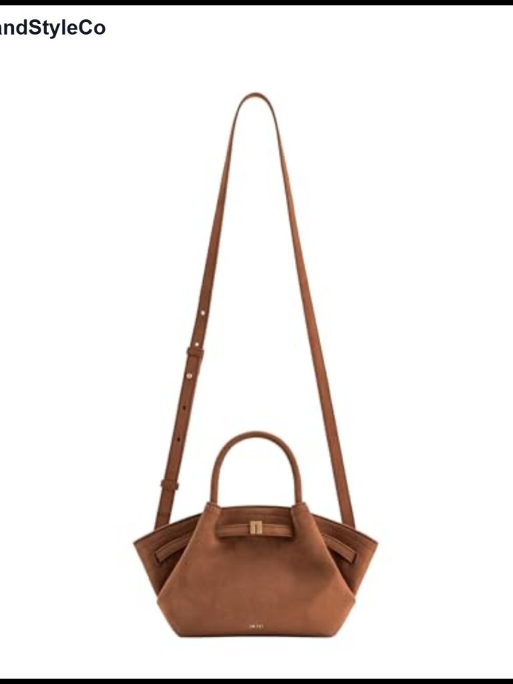 Mini Tote Bag Faux Suede Magnetic Snap Crossbody - Picture 5 of 6